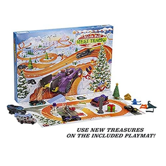 Hot Wheels 8 Toy Cars 16 Holiday Accessories Kids Christmas Advent Calendar NEW - Picture 4 of 12